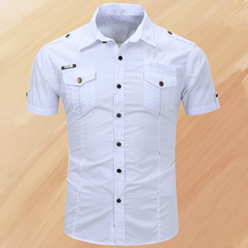 Ryder - Elegante Verano Manga Corta Camisa Con Bolsillo