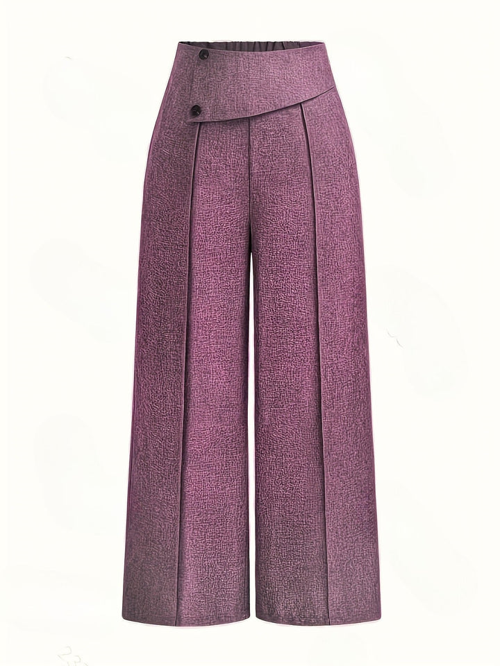Nmelda - Pantalones De Cintura Alta y Pierna Ancha