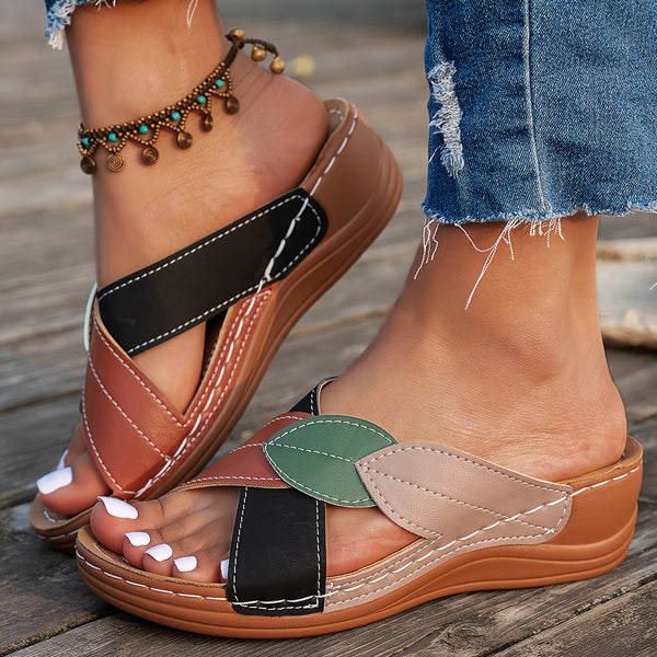 Eloina - Sandalia Cómoda Con Tacón de Cuña