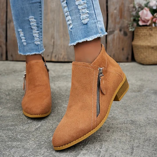 Farah - Botines Ortopédicos De Cuero Con Cremallera