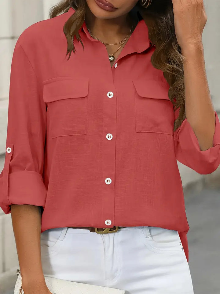Athena - Camisa De Algodón Con Bolsillos Delanteros