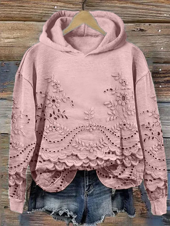 Leenja - Sudadera Con Capucha De Flores Texturizada Informal