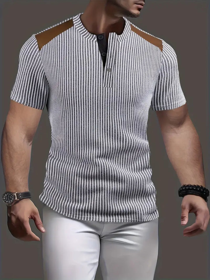 Cihan - Camisa Informal de Punto a Rayas