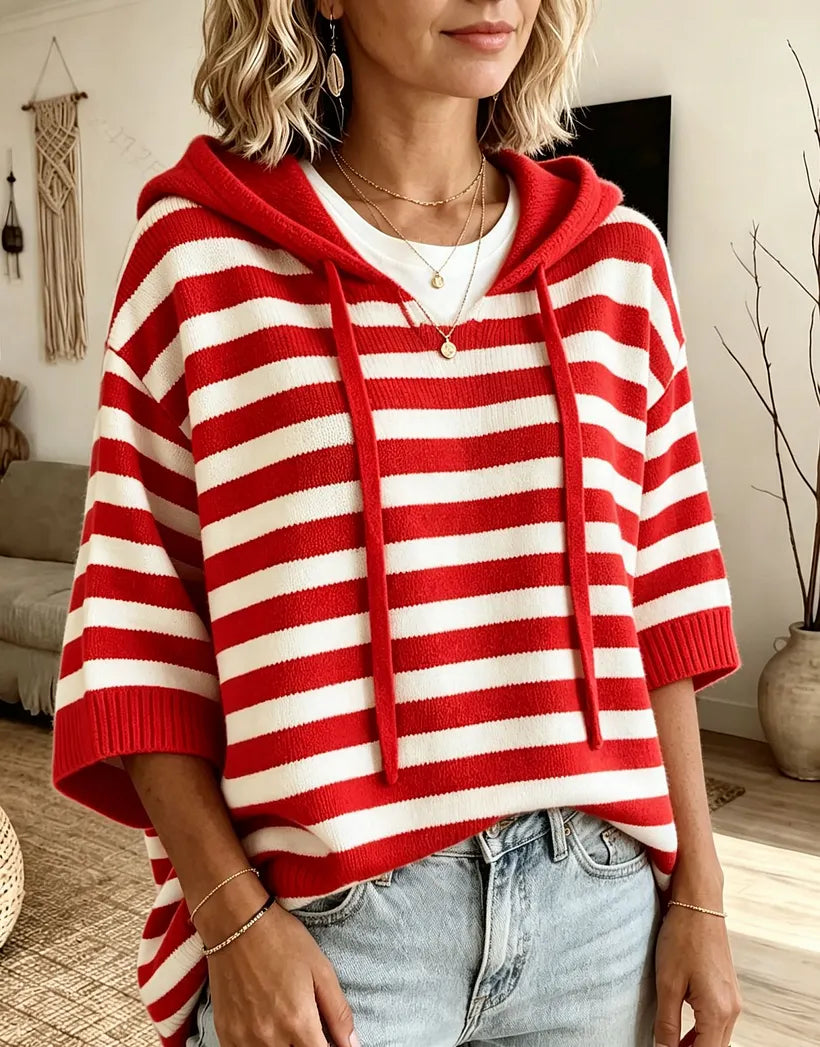 Kiera - Sudadera Con Capucha a Rayas De Corte Holgado