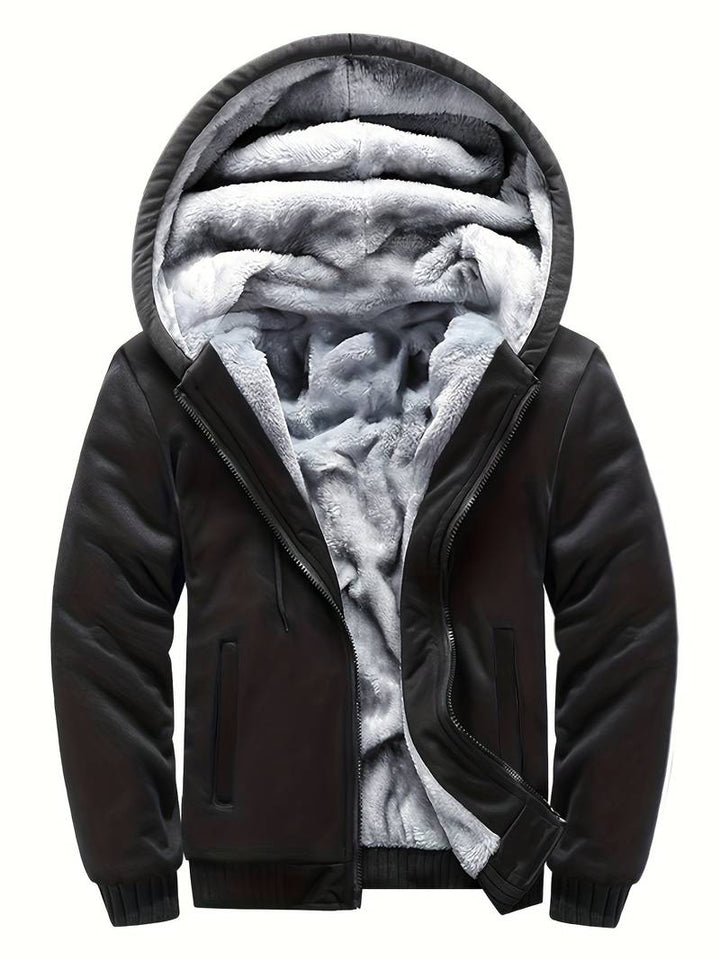 Oziel - Chaqueta Cálida De Forro Polar Con Capucha y Cremallera