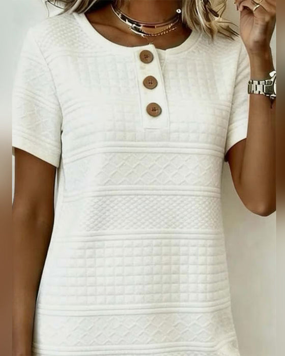 Alaitz - Vestido Recto De Jacquard Con Tres Botones