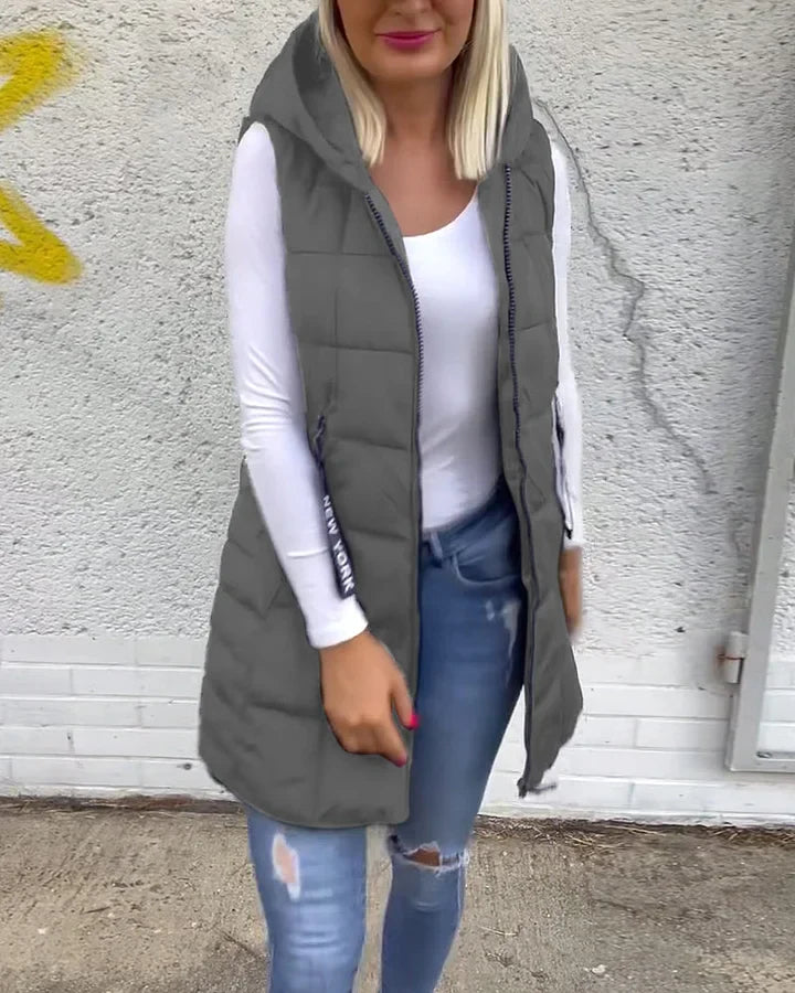 Laruna - Abrigo Acolchado Sin Mangas Con Cremallera