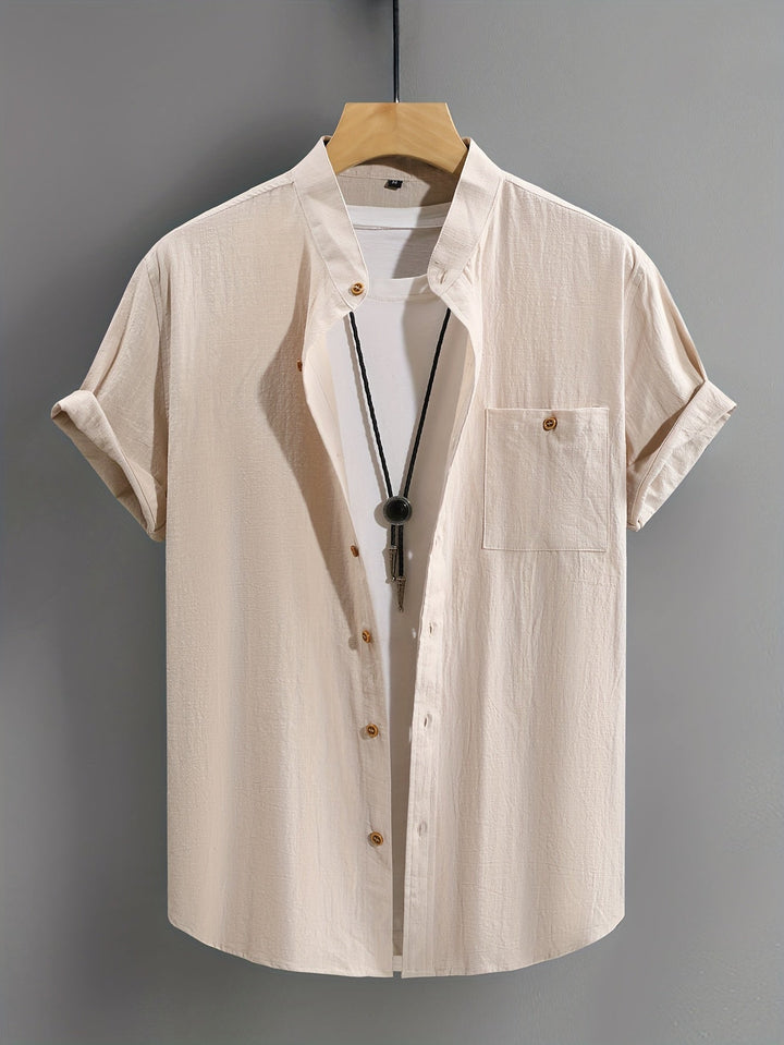 Tejada - Camisa Informal De Algodón Con Bolsillo