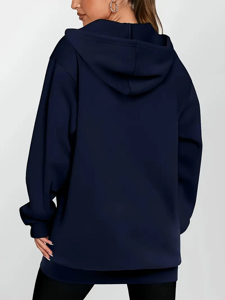 Angeleen - Chaqueta Con Capucha y Cremallera Con Estampado Geométrico