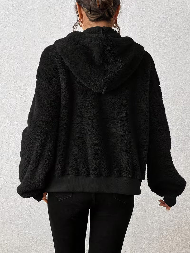 Keriana - Chaqueta Informal Con Capucha, Cálida Y Peluda