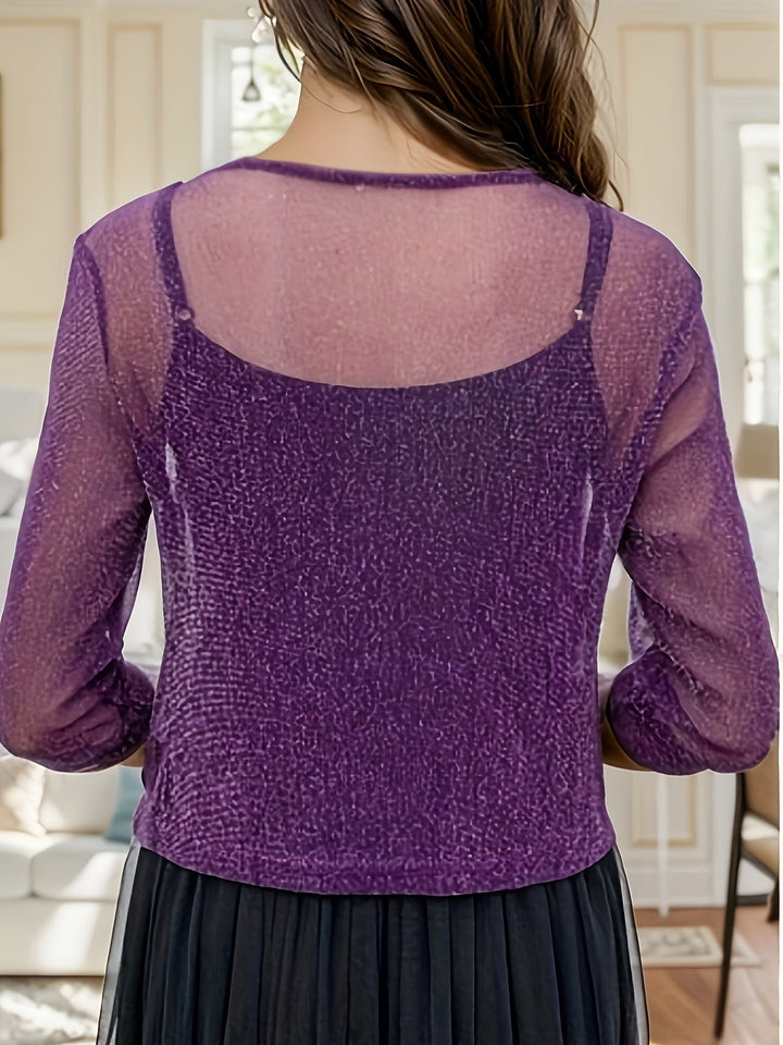 Prechyl - Elegante Chal Con Cuello en V Y Lazo Delantero