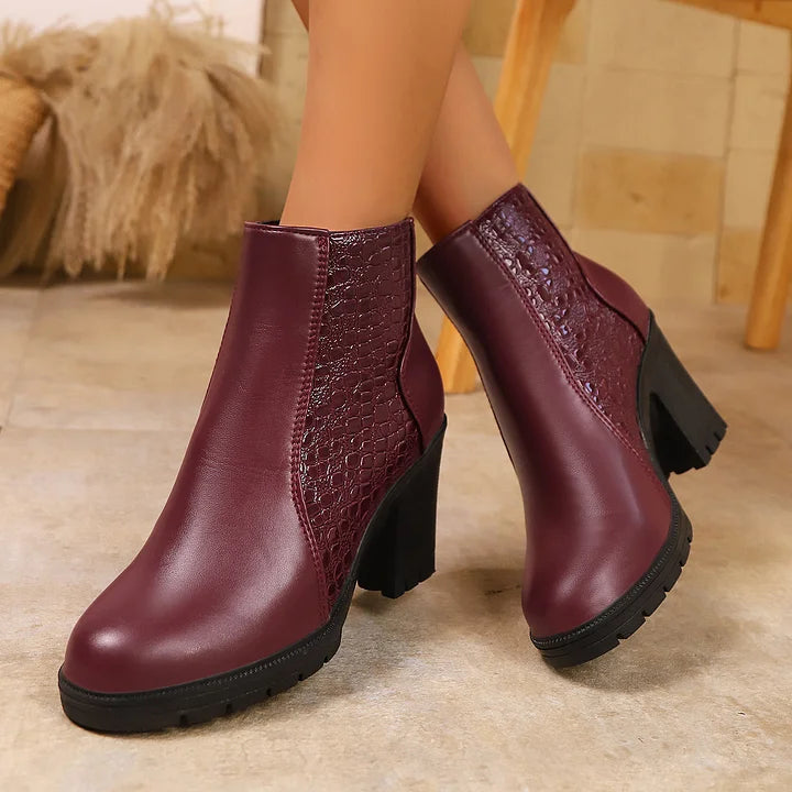 Noy - Zapatos de Tacón Grueso de Cuero