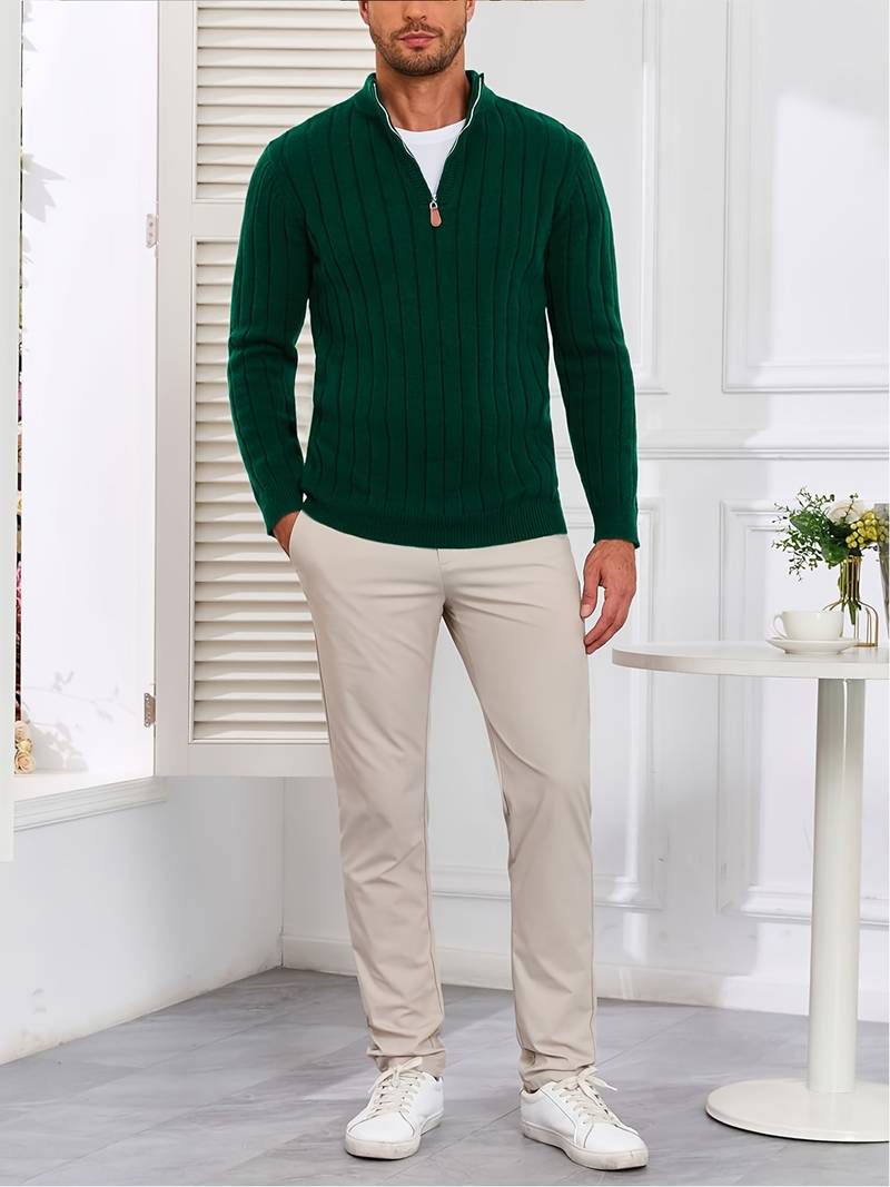 Yedidya - Jersey de Manga Larga Informal de Punto