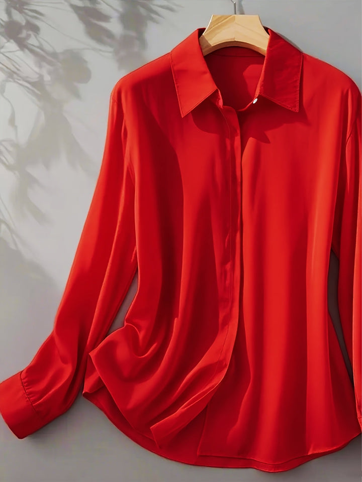 Elenochka - Elegante Camisa Abotonada De Manga Larga