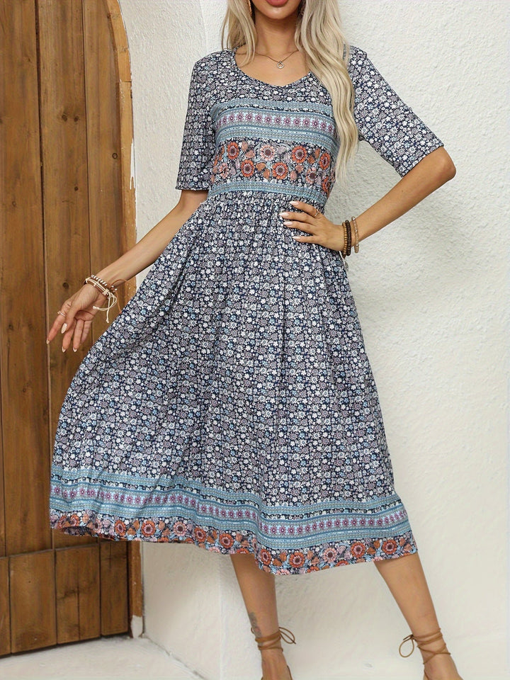 Jeeni - Vestido De Manga Corta Con Estampado Floral