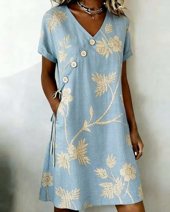 Celmira - Minivestido Con Estampado De Botones en Diagonal