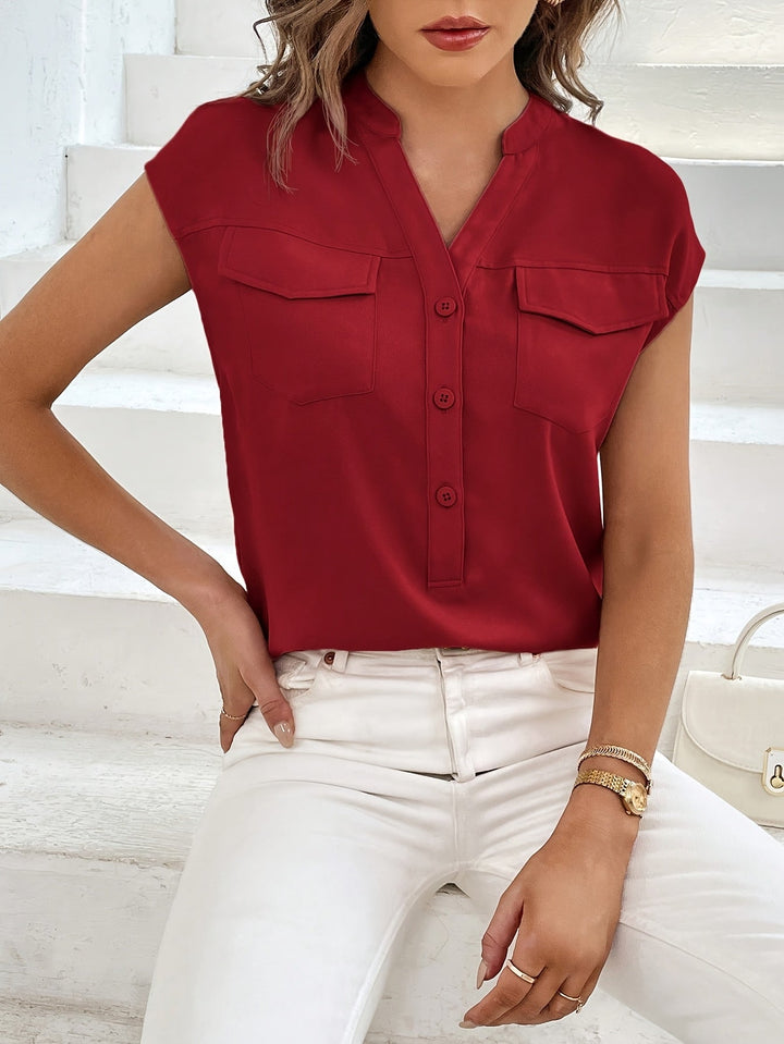 Marquita - Camisa Informal De Manga Corta Con Bolsillos Para El Verano