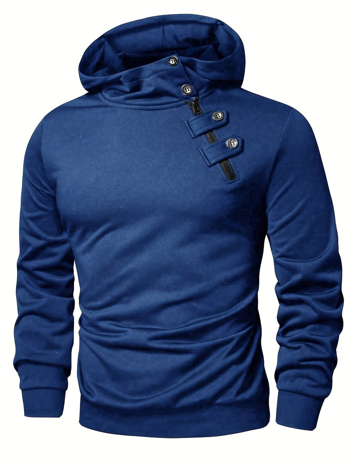 Klod - Sudadera Con Capucha y Botones De Manga Larga Informal