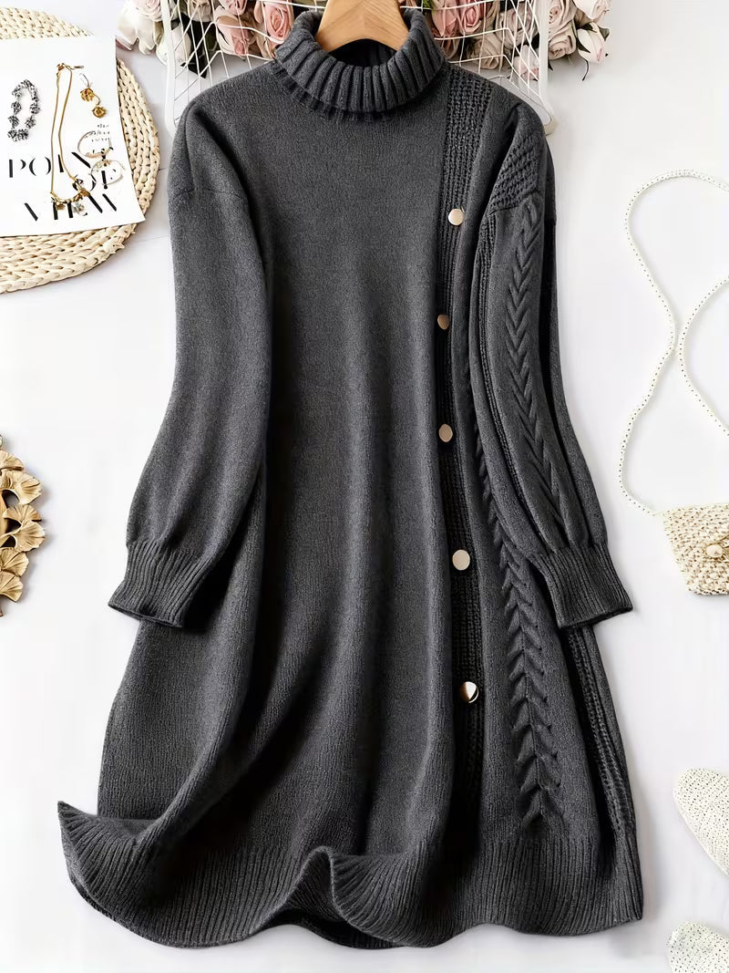 Malkina - Cómodo Vestido De Punto De Manga Larga