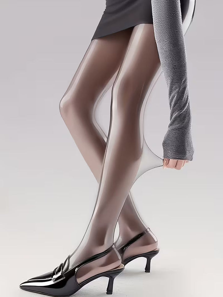 Bekah - Medias Elásticas Con Pies de Alto Brillo
