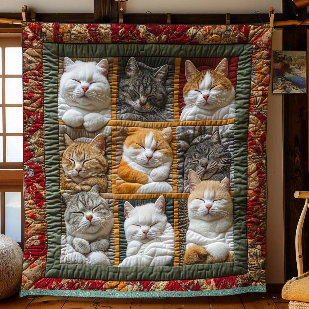 CozyCats - Manta con Estampado de Gatos Reales Durmiendo