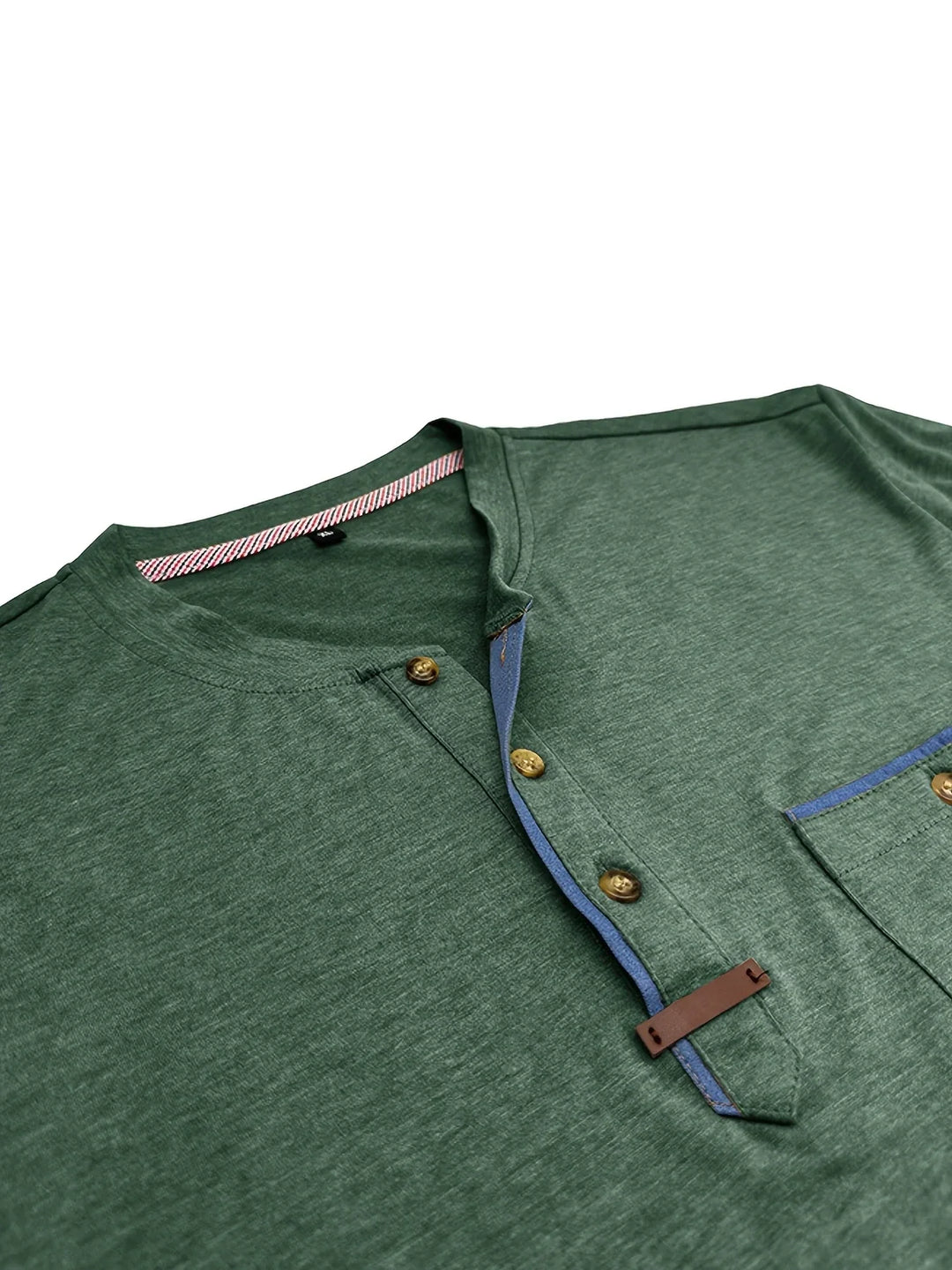 Saxon - Camiseta Elegante De Cuello Redondo Con Bolsillo