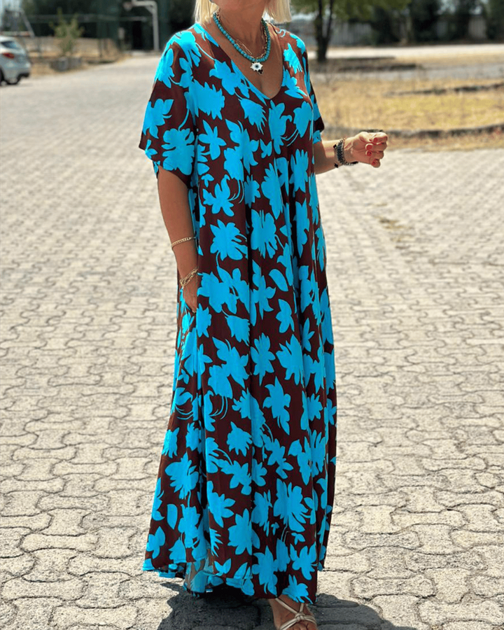 Gómez - Vestido Largo Informal Con Estampado Floral
