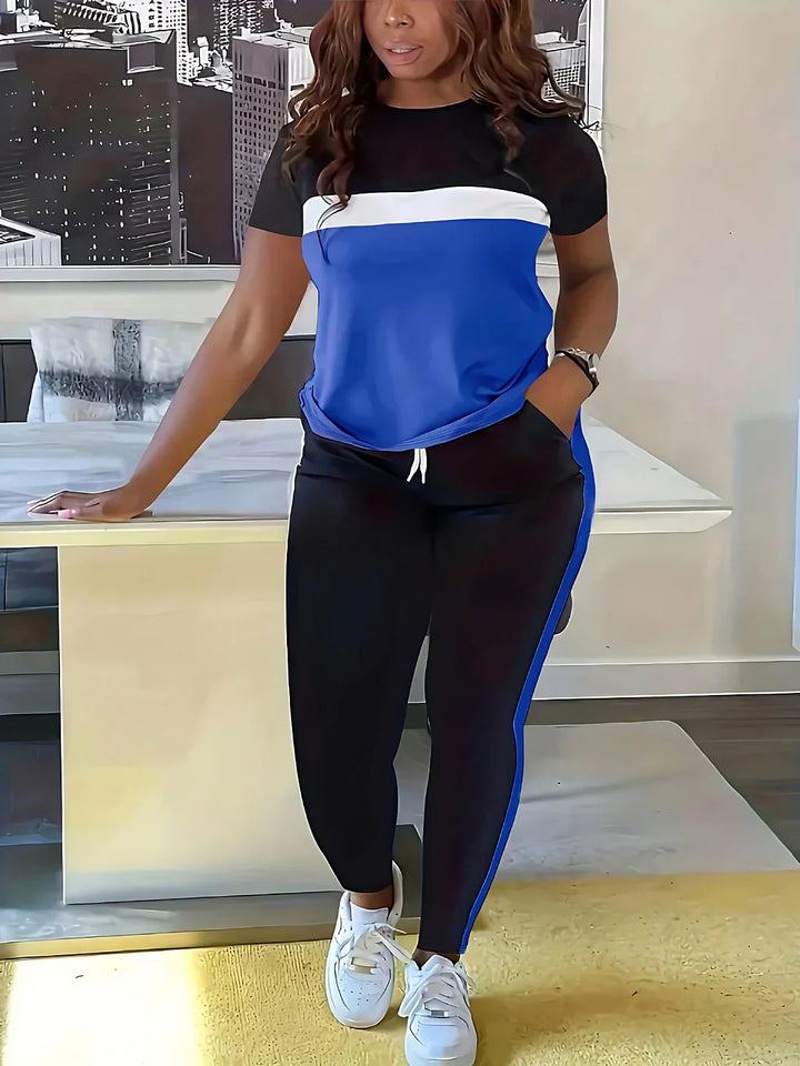 Fotini - Traje Deportivo Casual De Verano A La Moda Con Contrastes De Color