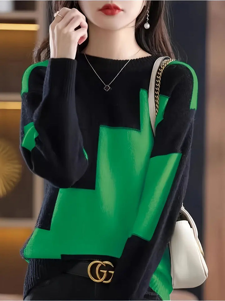 Gala - Elegante Jersey De Manga Larga Con Estampado Geométrico