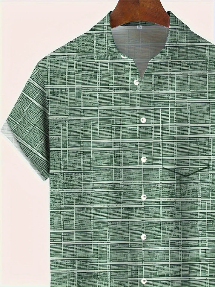 Haroyan - Camisa Elegante Con Estampado De Rayas a Cuadros
