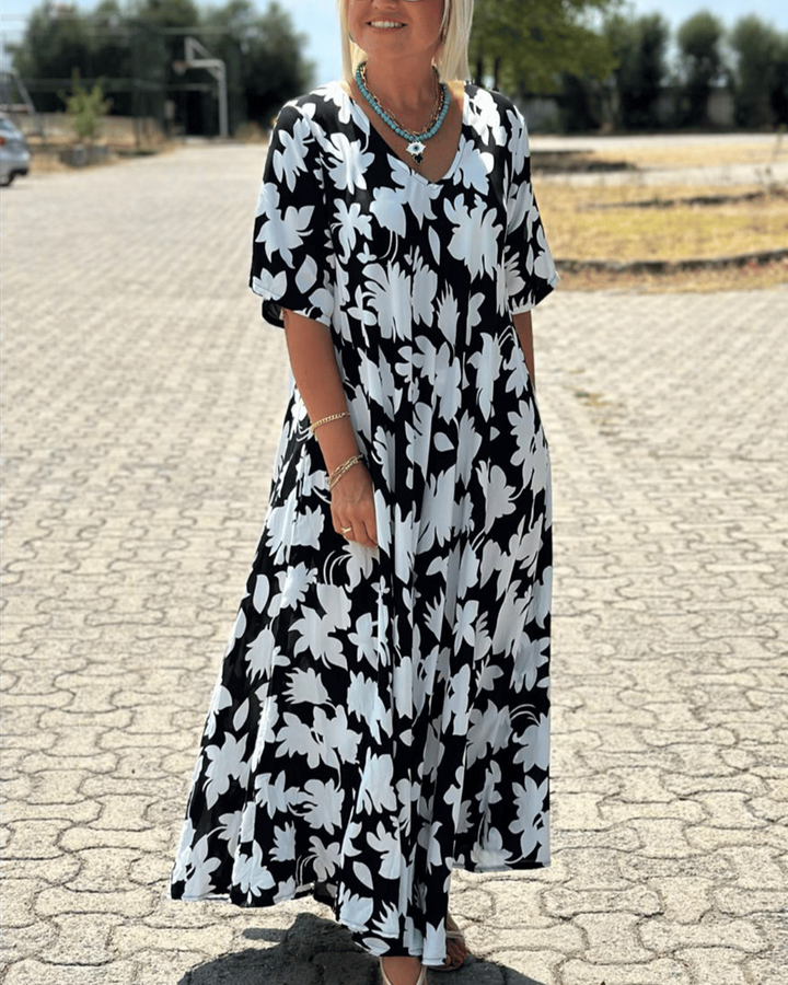 Gómez - Vestido Largo Informal Con Estampado Floral