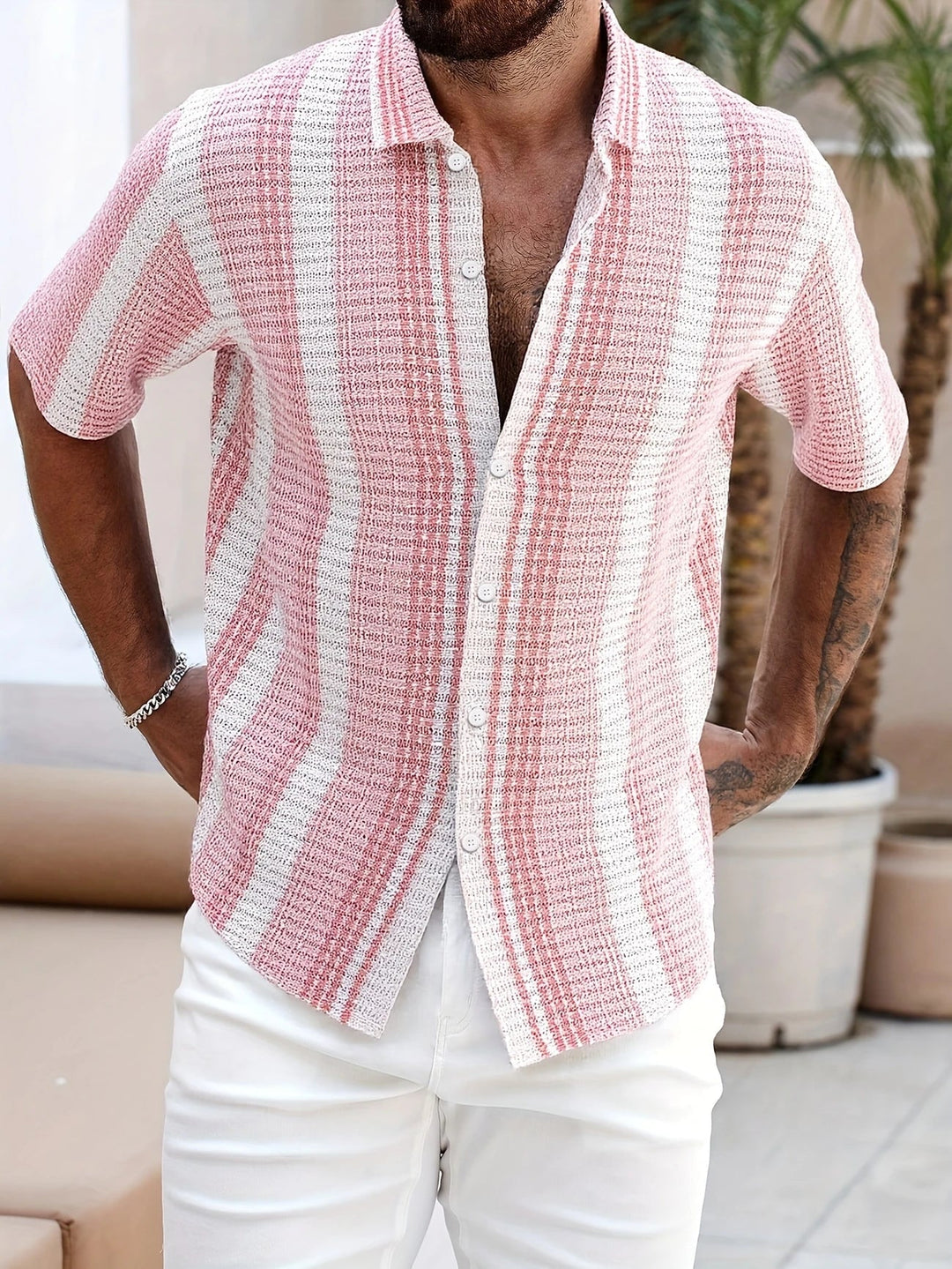 Avram - Camisa Informal A Rayas Con Botones