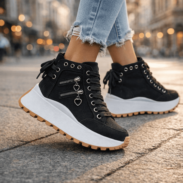 Kamala - Zapatillas Deportivas Con Cordones y Suela Gruesa