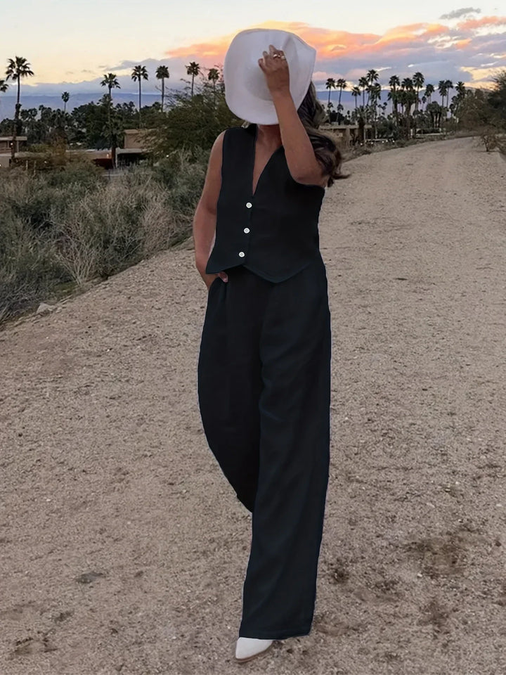 Jorja - Elegante Conjunto De Dos Pezas Sin Mangas