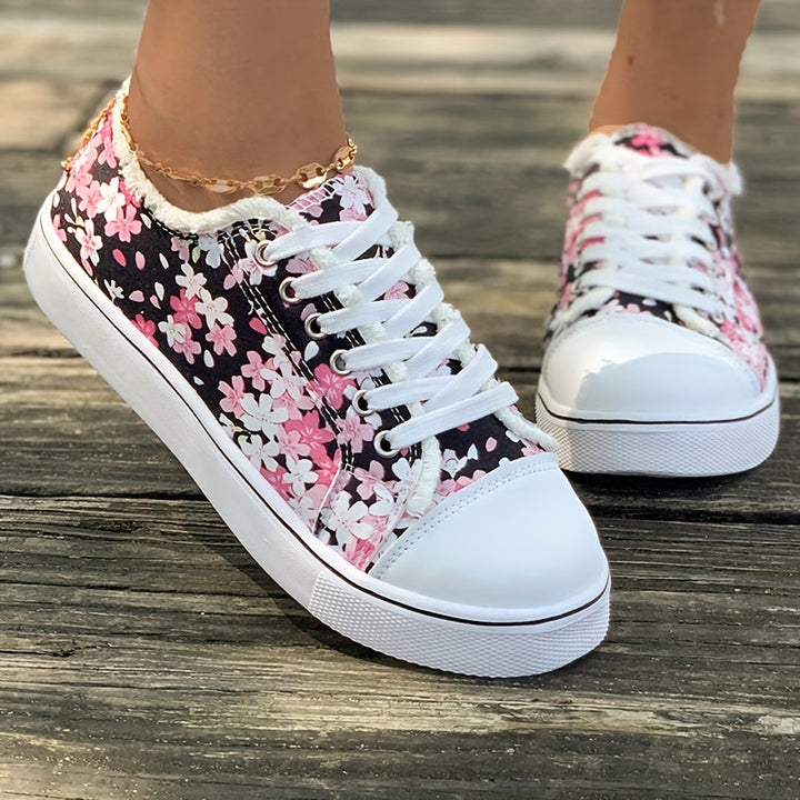 Bristy - Zapatos Con Cordones y Estampado Flores