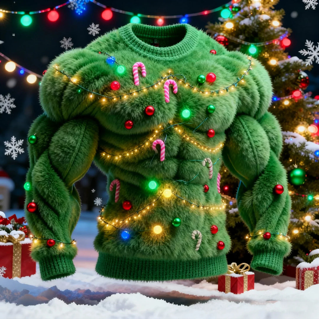 Nissanka - Elegante Jersey De Manga Larga Con Diseño De árbol de Navidad