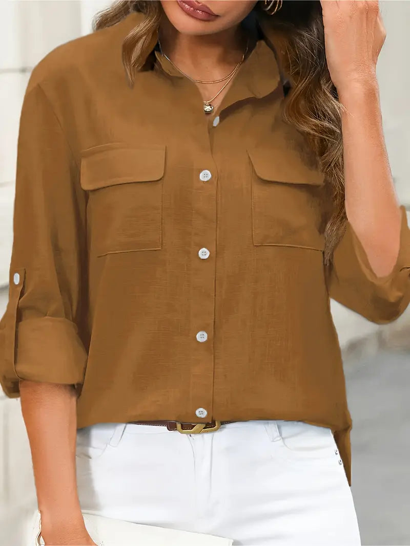Athena - Camisa De Algodón Con Bolsillos Delanteros