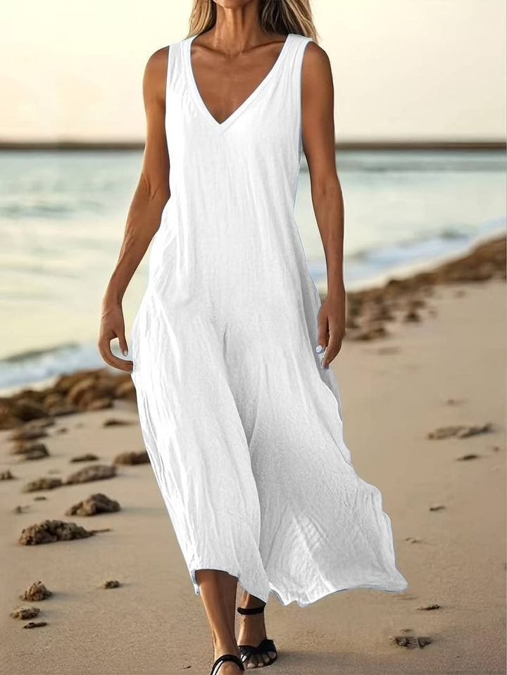 Brina - Elegante Vestido Largo Sin Mangas Con Cuello en V