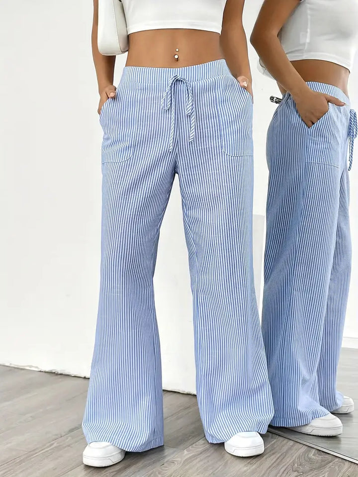Alina - Pantalón Elegante A Rayas Con Bolsillos