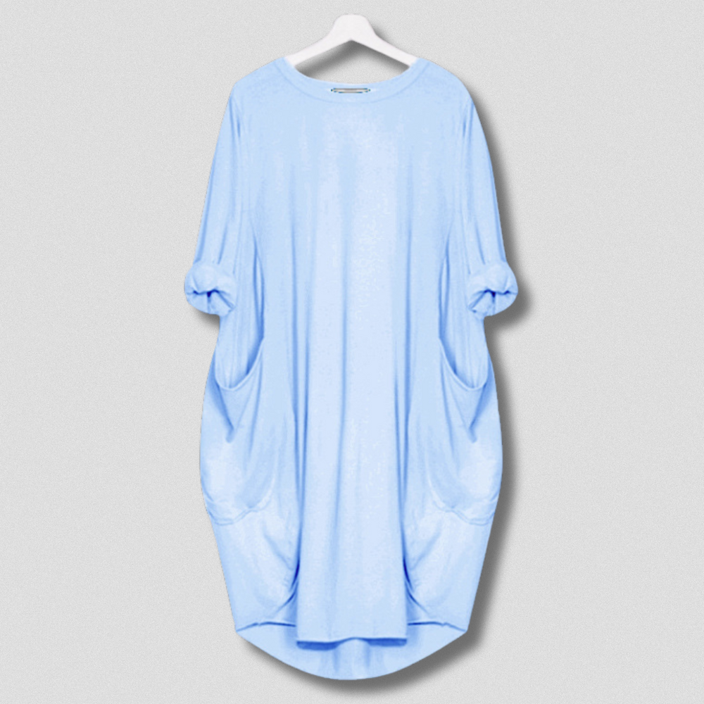 Nathalie - Vestido Midi Cuello Redondo