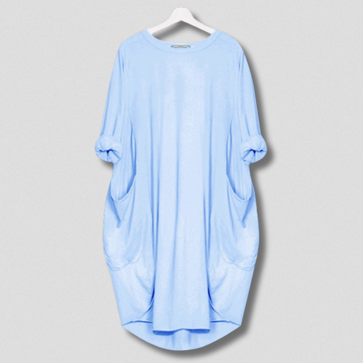 Nathalie - Vestido Midi Cuello Redondo