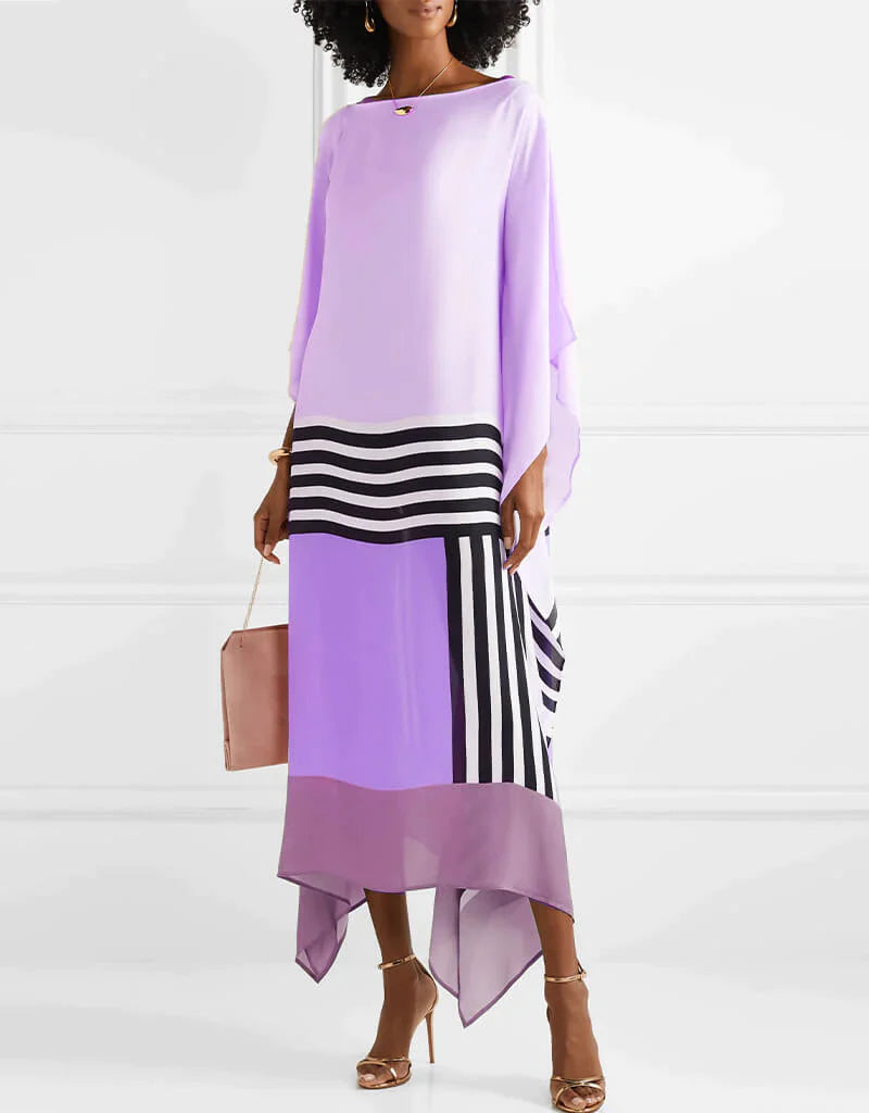 Shraddha - Vestido Patchwork Con Estampado De Rayas