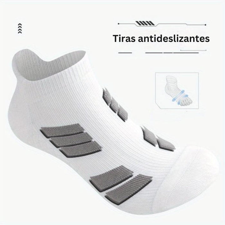SwiftStep - Calcetines Deportivos Transpirables Con Rayas Antideslizantes