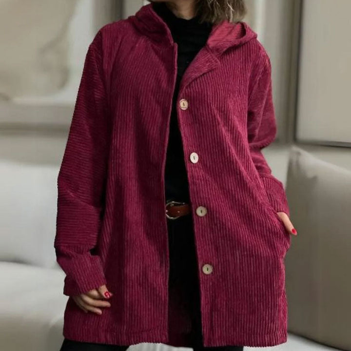 Daleny - Chaqueta Con Capucha Y Botones De Terciopelo