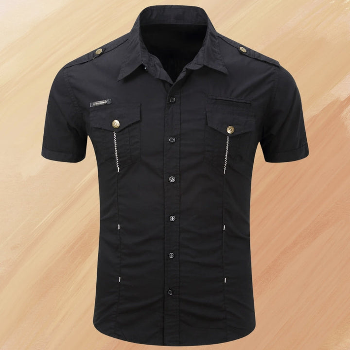 Ryder - Elegante Verano Manga Corta Camisa Con Bolsillo
