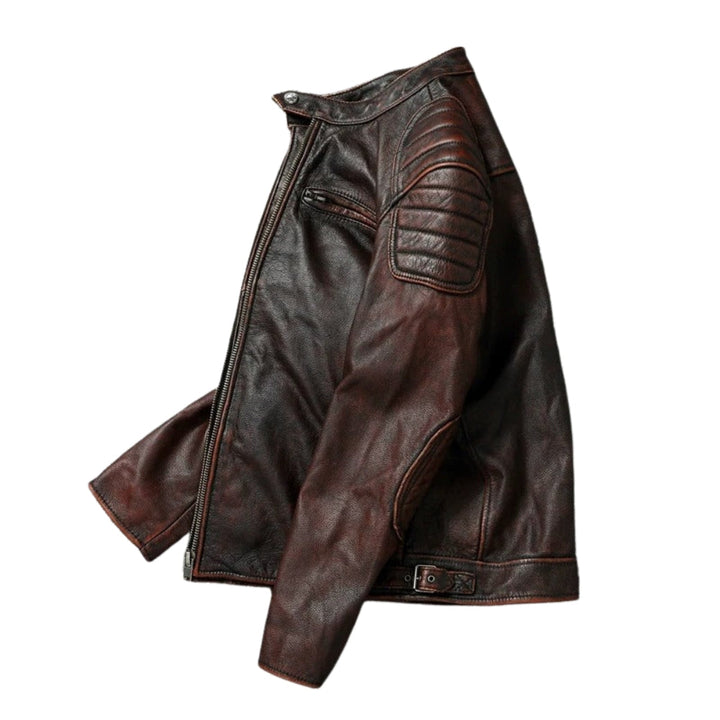 Jorge - Chaqueta De Cuero Con Cremallera Frontal
