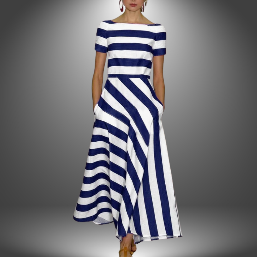 Nicoli | Vestido largo a rayas hecho a mano