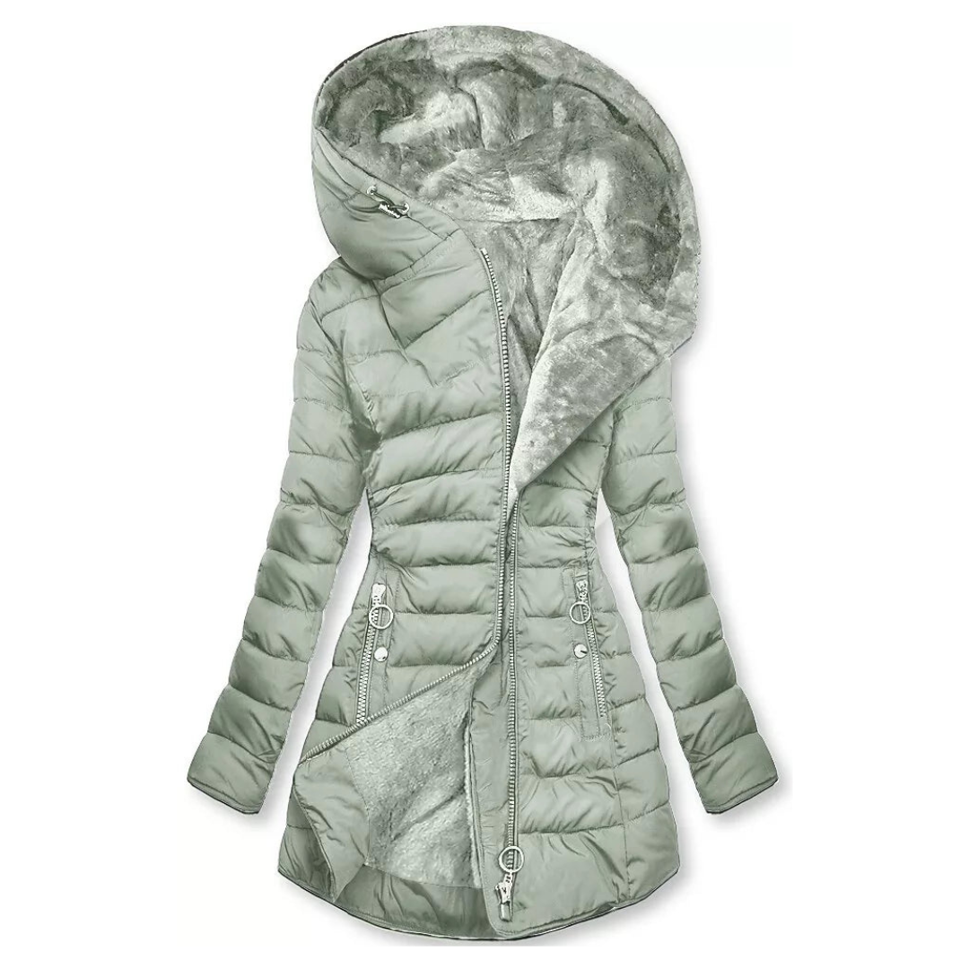 Ruchmira - Abrigo Acolchado Impermeable Con Capucha y Forro Polar