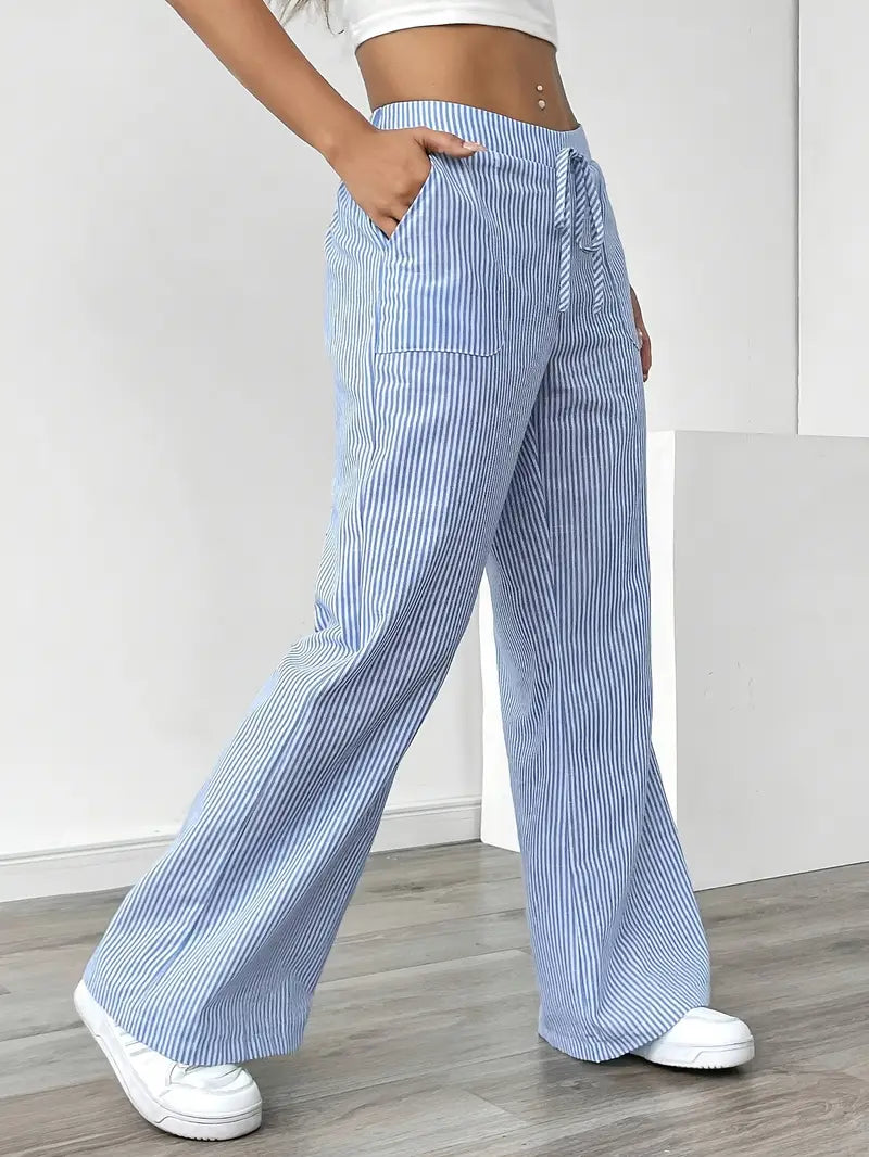 Alina - Pantalón Elegante A Rayas Con Bolsillos