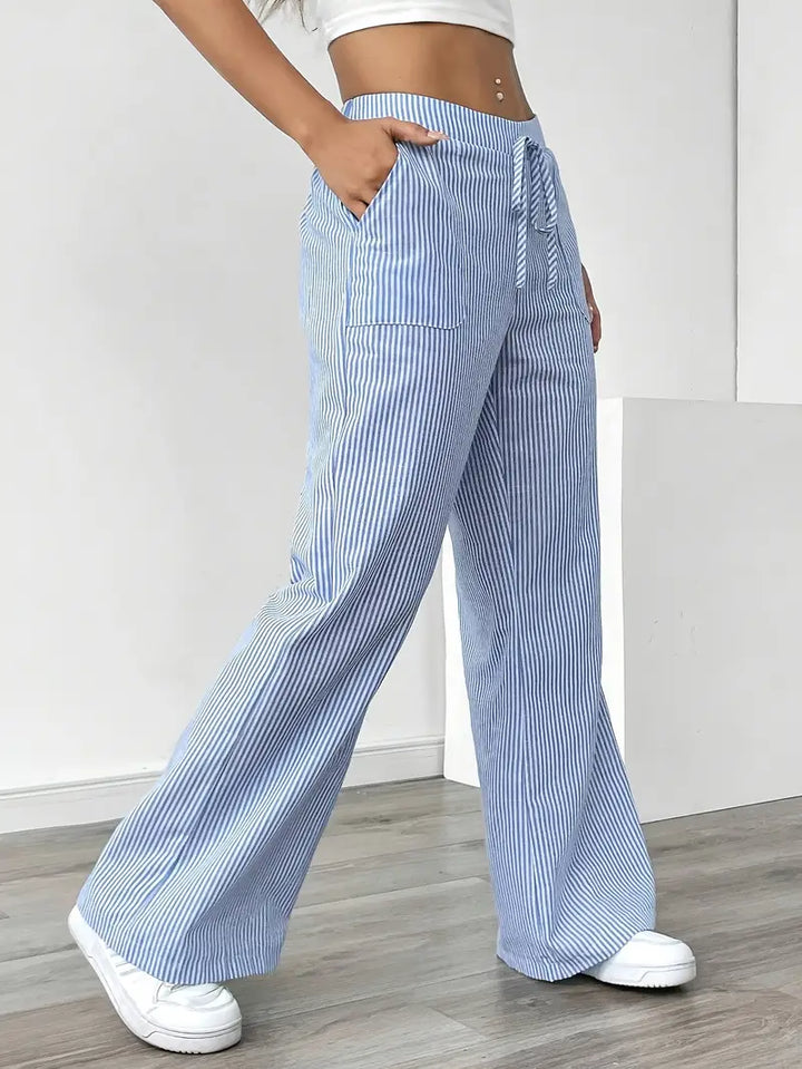 Alina - Pantalón Elegante A Rayas Con Bolsillos